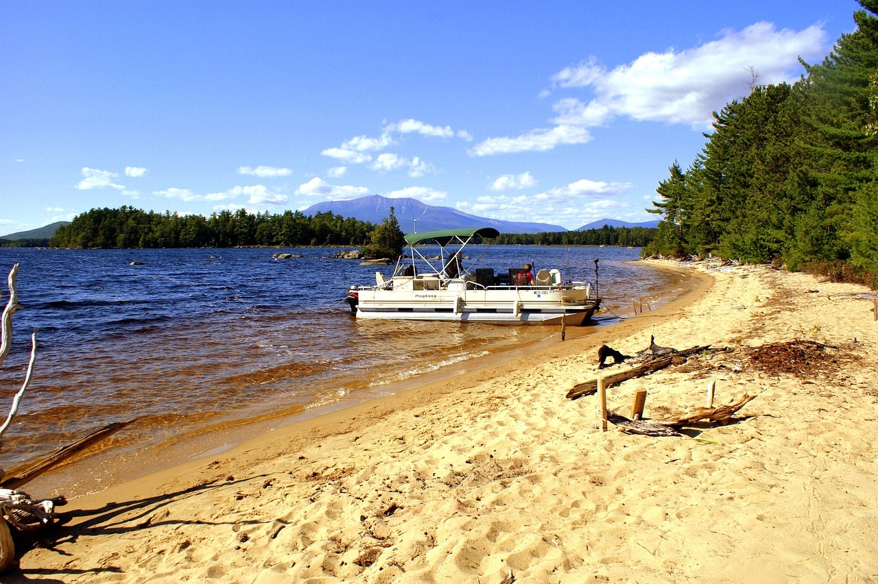 Lakeshore at Baxter Park, Maine, with Mount Katahdin in the background