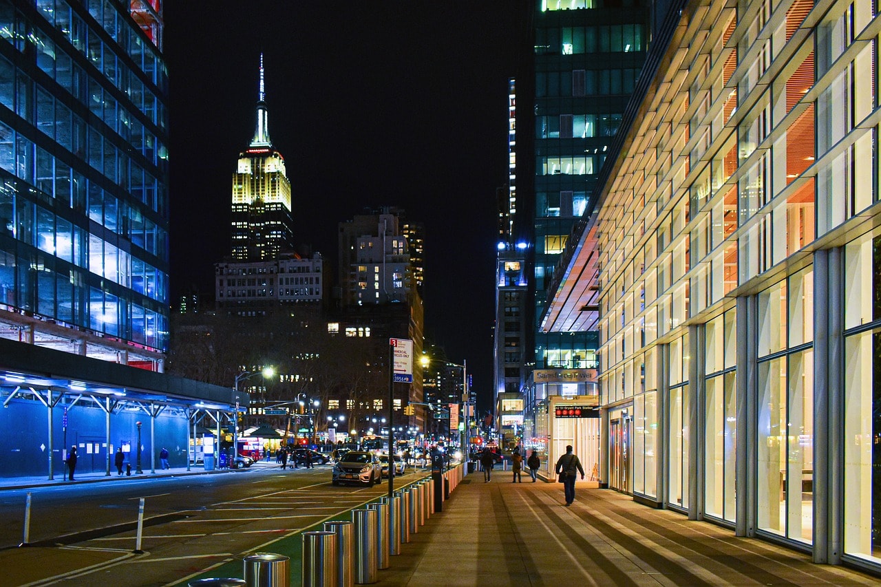 Herald Square area at night