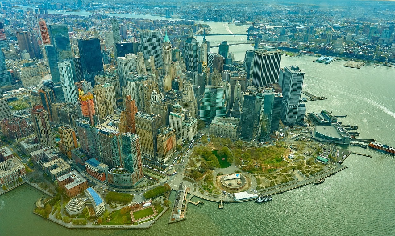 Battery Park from an aerial view