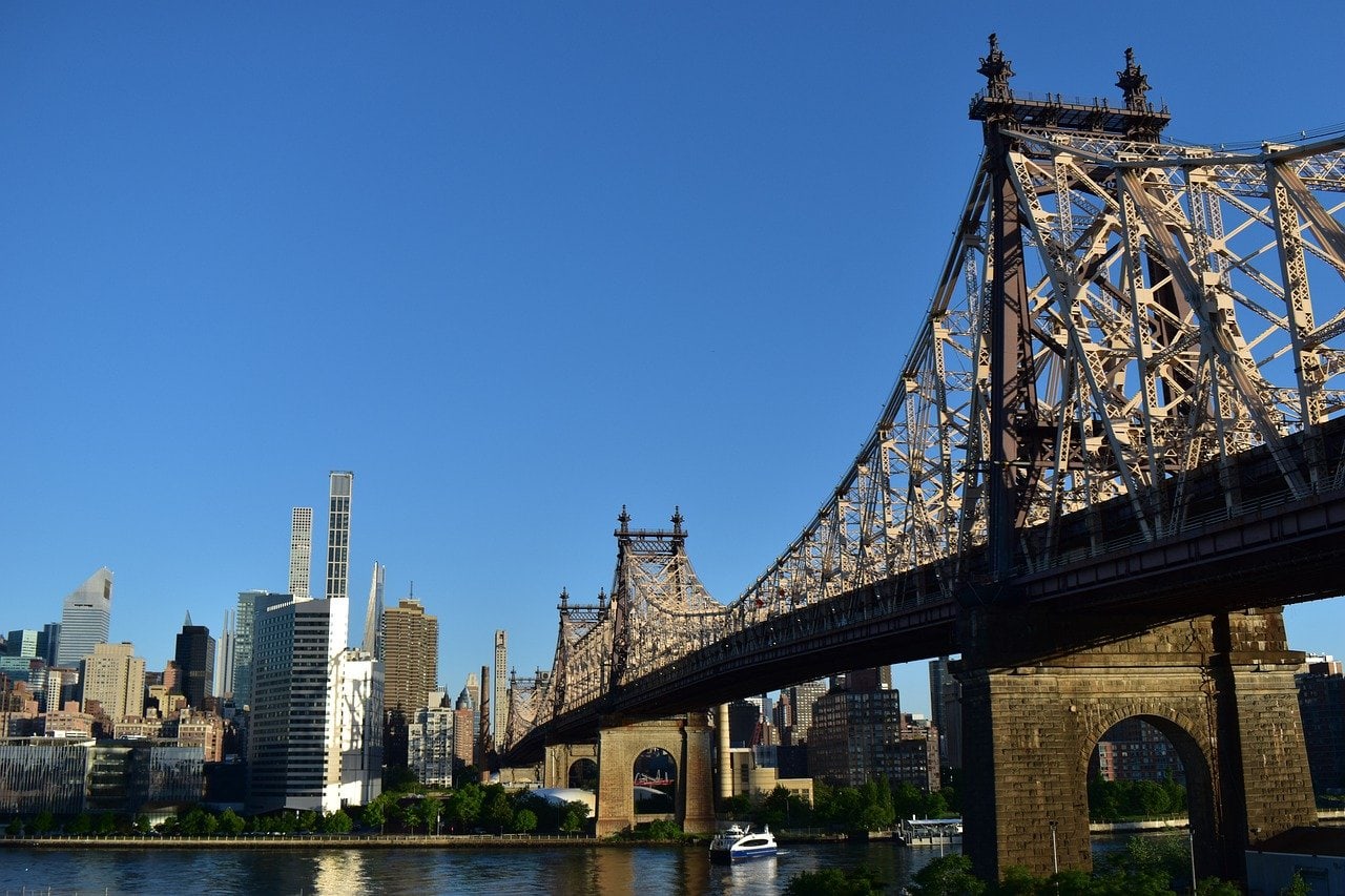Williamsburg Bridge in the Lower East Side of Manhattan