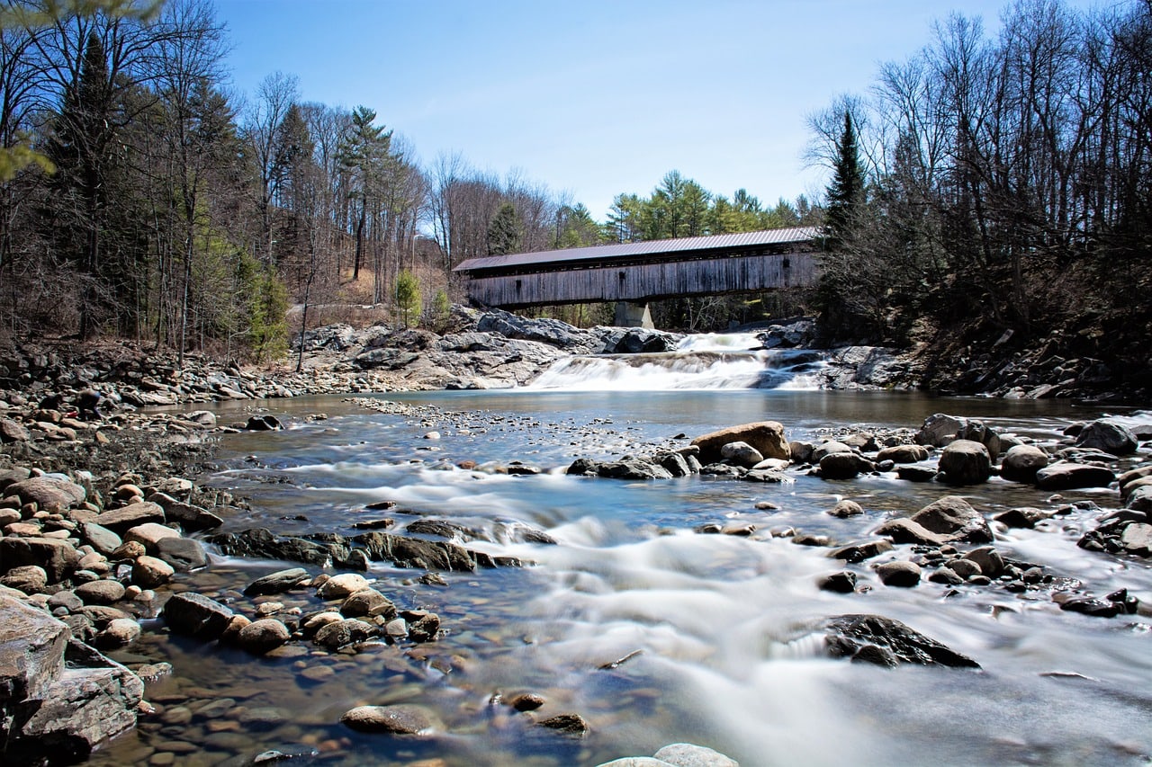 Covered wooden bridge near Keene in western New Hampshire