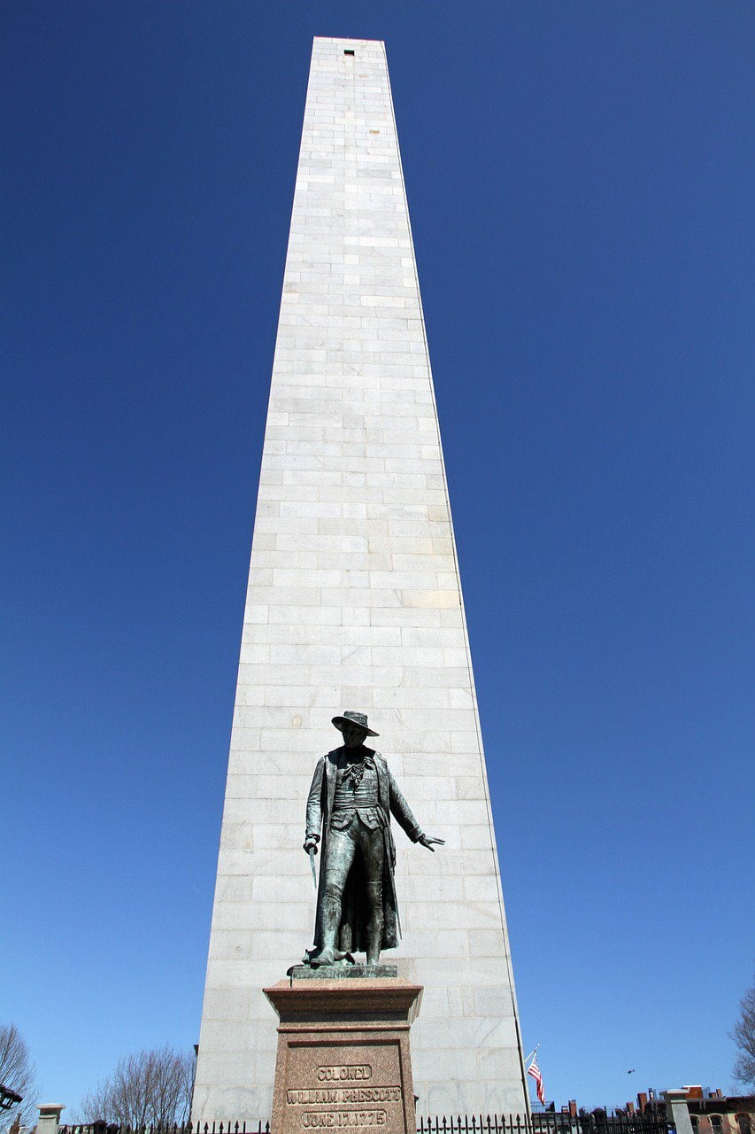 The obelisk of the Bunker Hill Monument in Charlestown