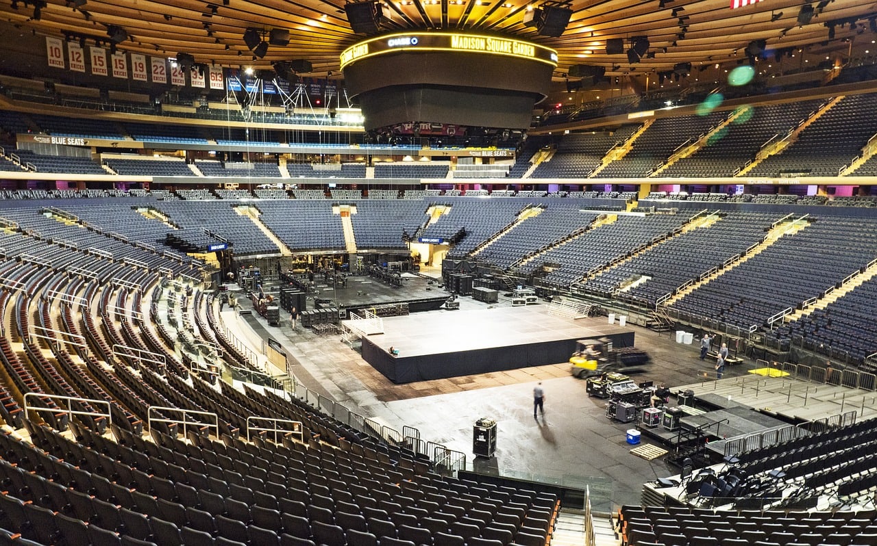 Setting the stage for a show at Madison Square Garden