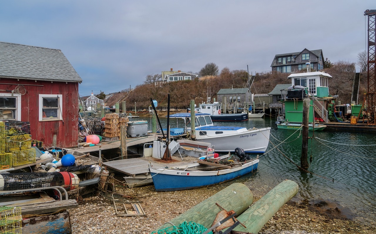 The village of Menemsha on the west of Martha's Vineyard