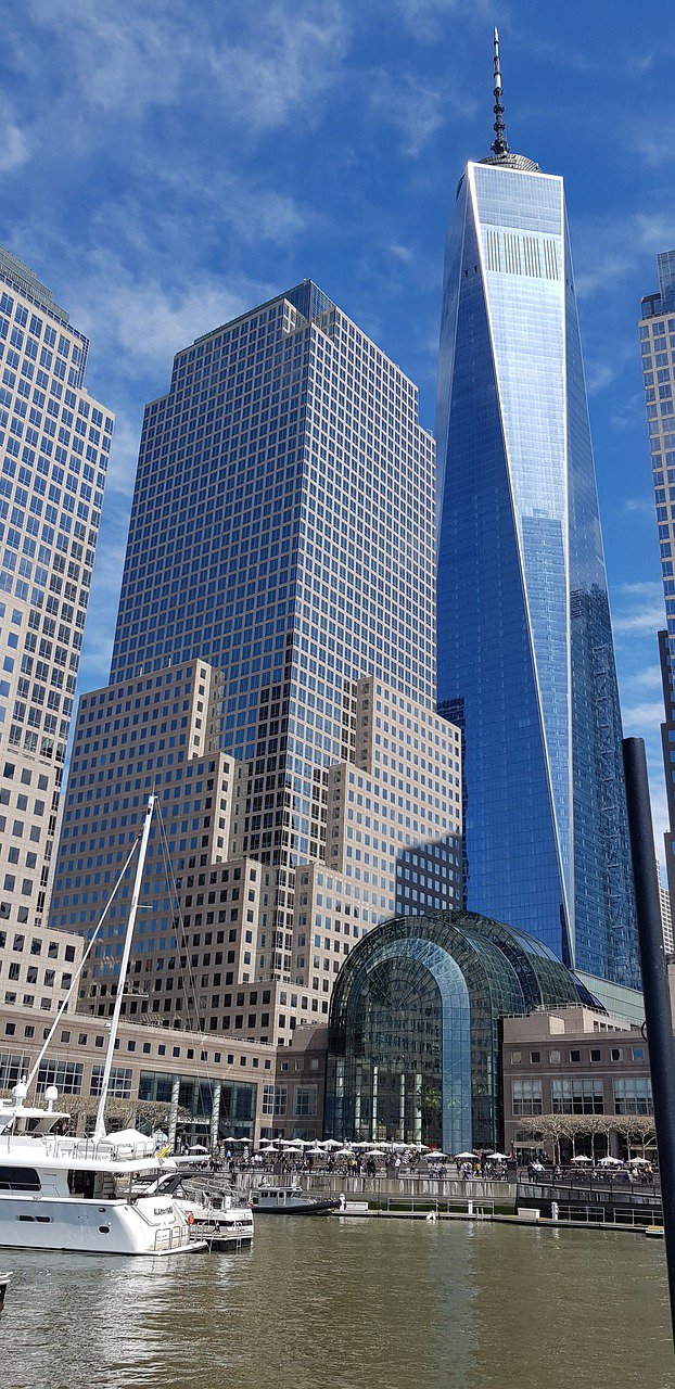 The Freedom Tower above the World Trade Center in Lower Manhattan