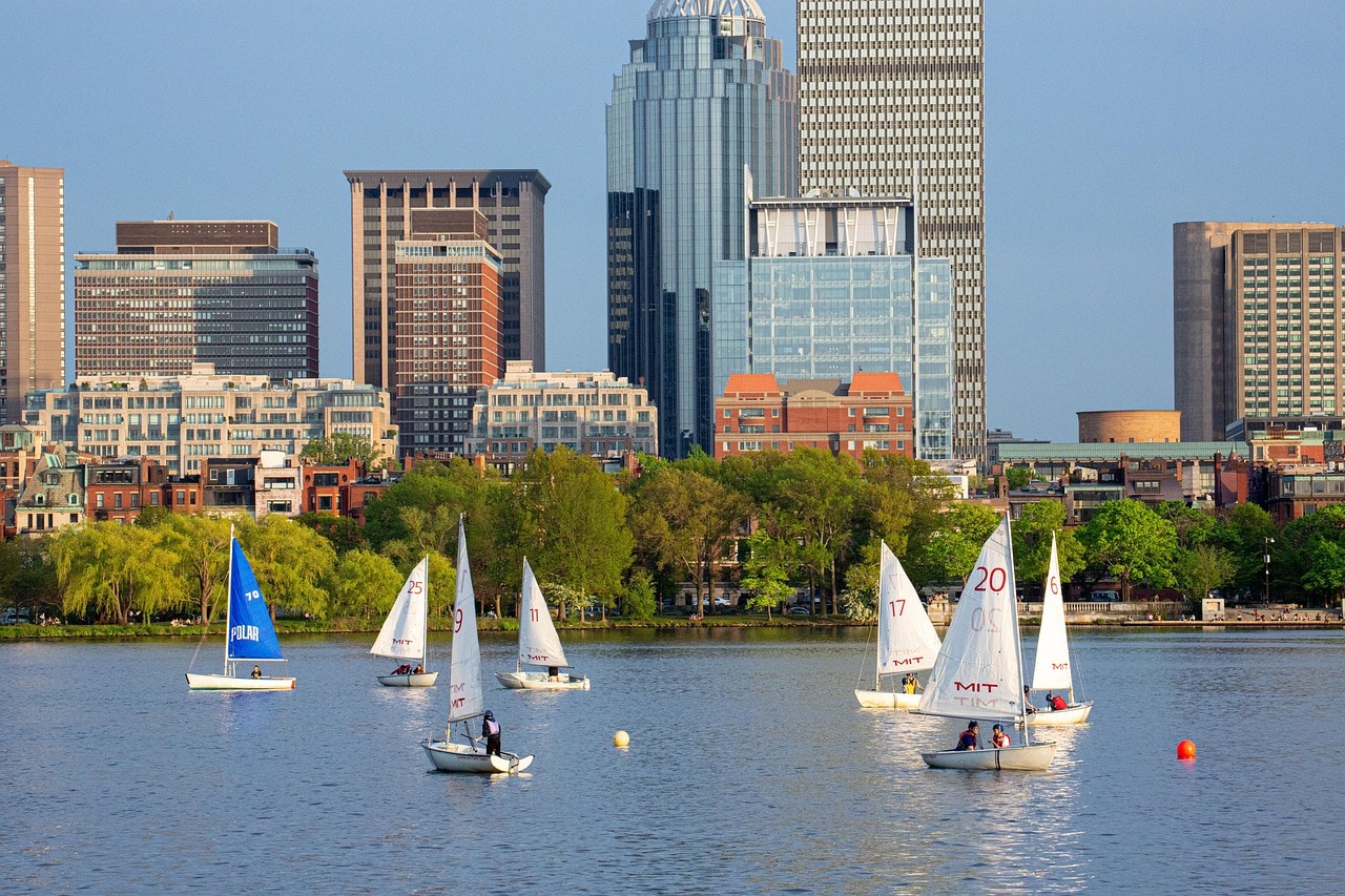 Charles River Esplanade in the Back Bay neighborhood of Boston
