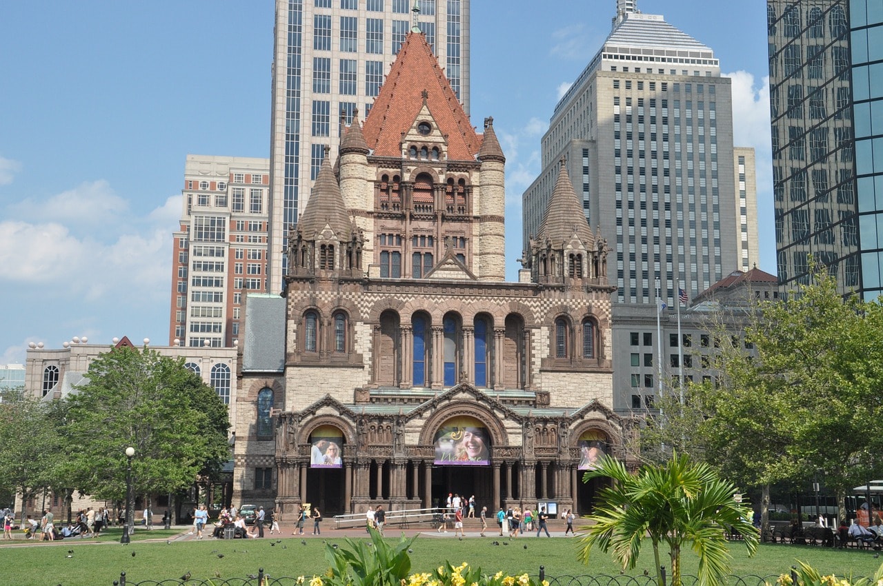 Trinity Church in the heart of Back Bay, Boston