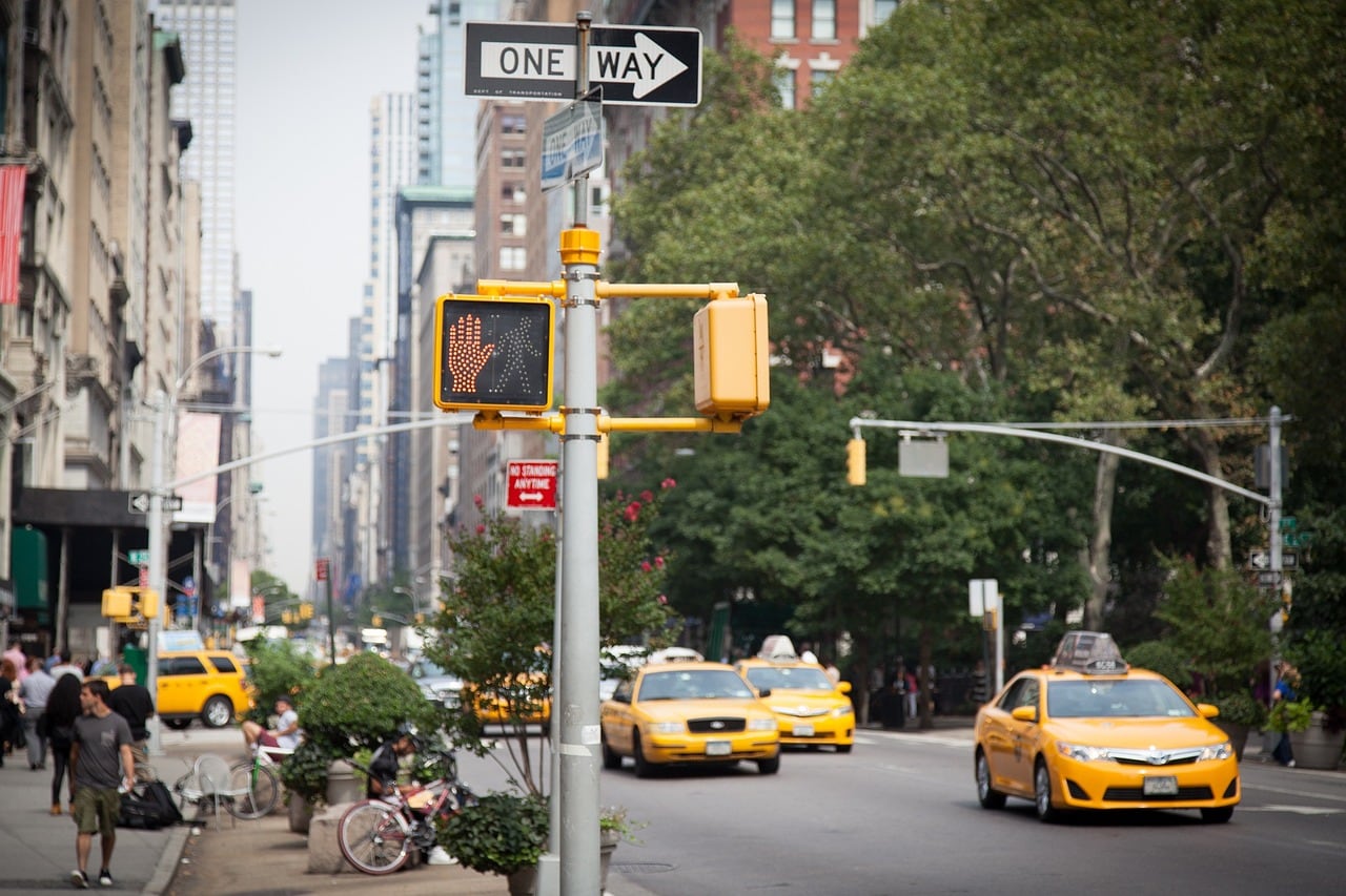 Yellow taxis in New York