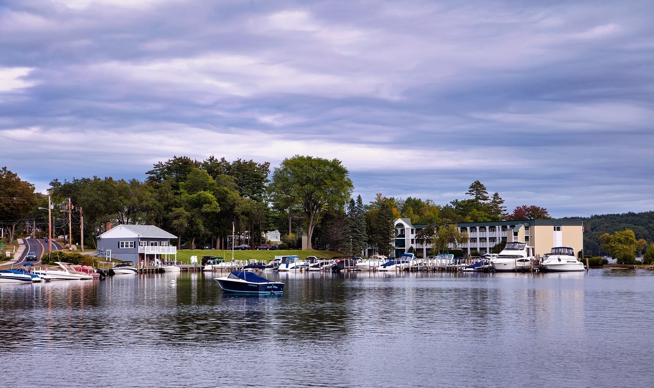 Dock on Lake Winnipesaukee in New Hampshire