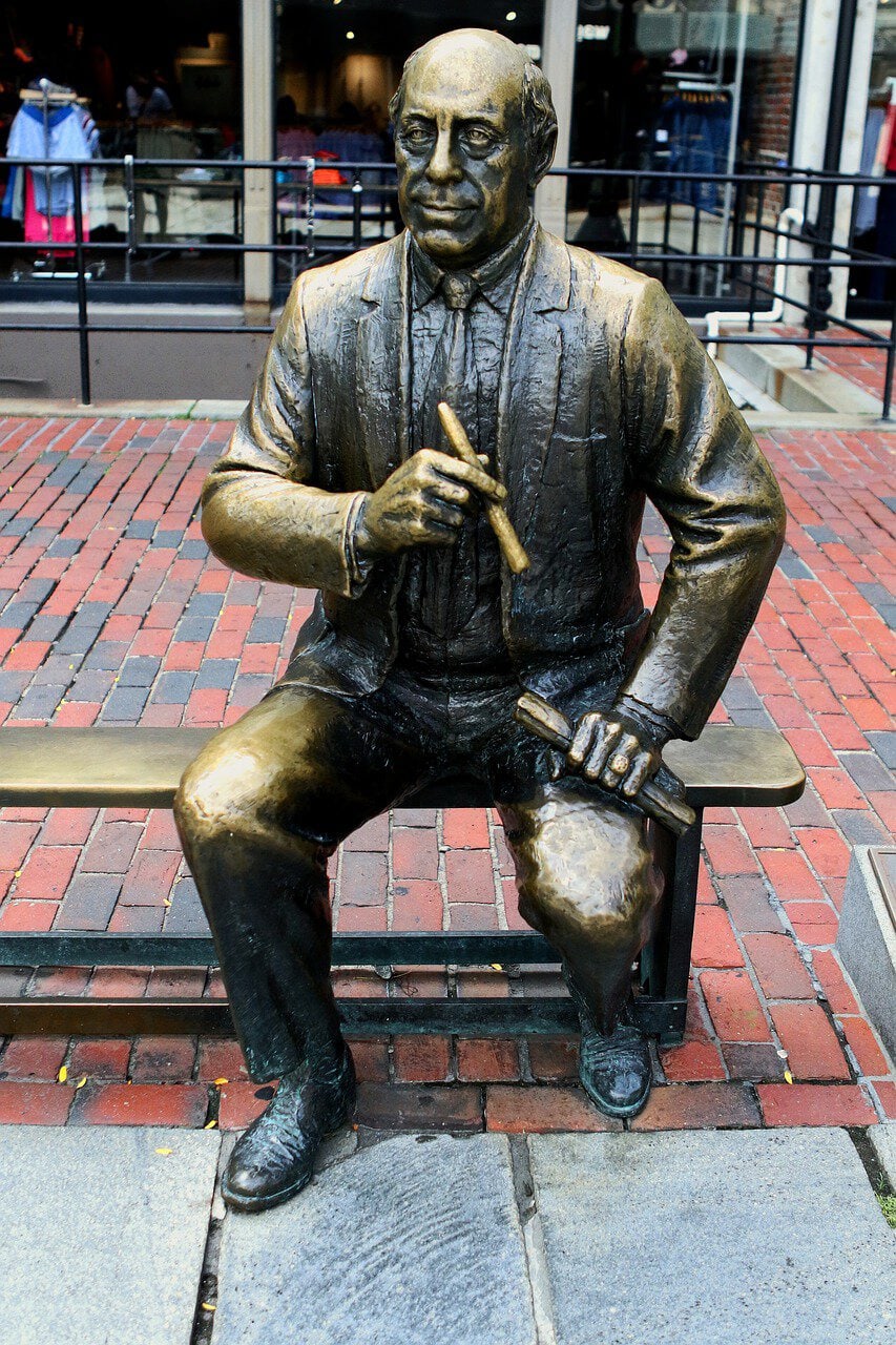 Statue of Red Auerbach, the legendary Celtics coach