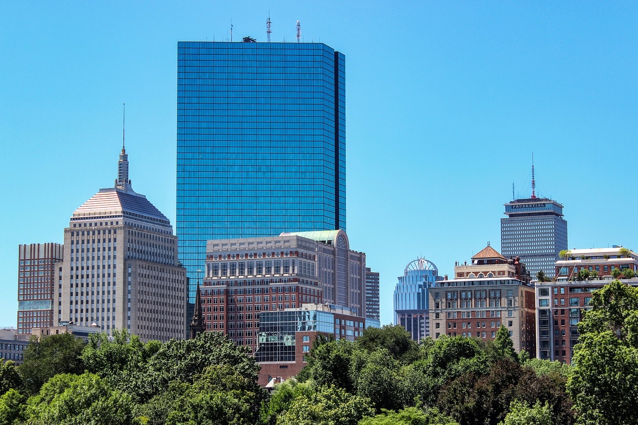 Skyline of the Back Bay district in Boston
