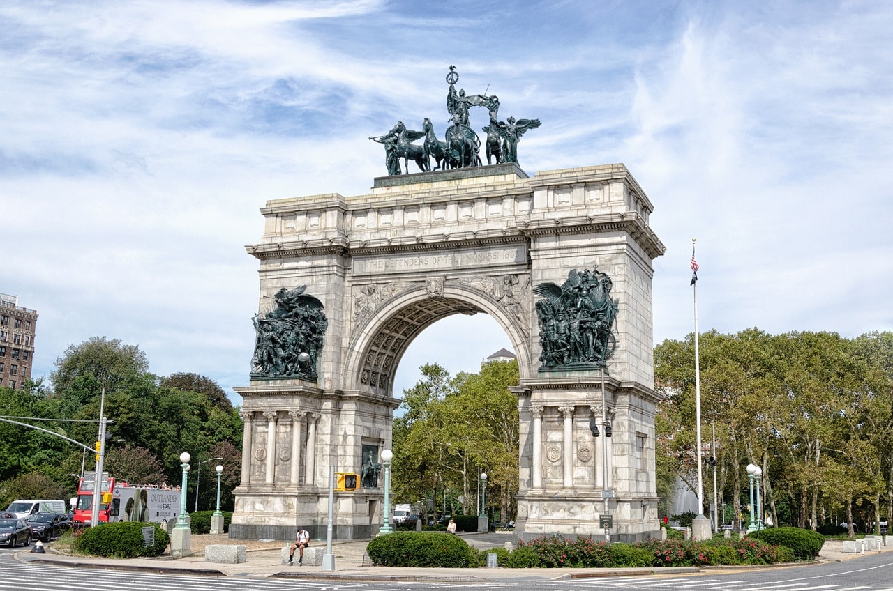 The Soldiers' and Sailors' Arch at Grand Army Plaza in Brooklyn