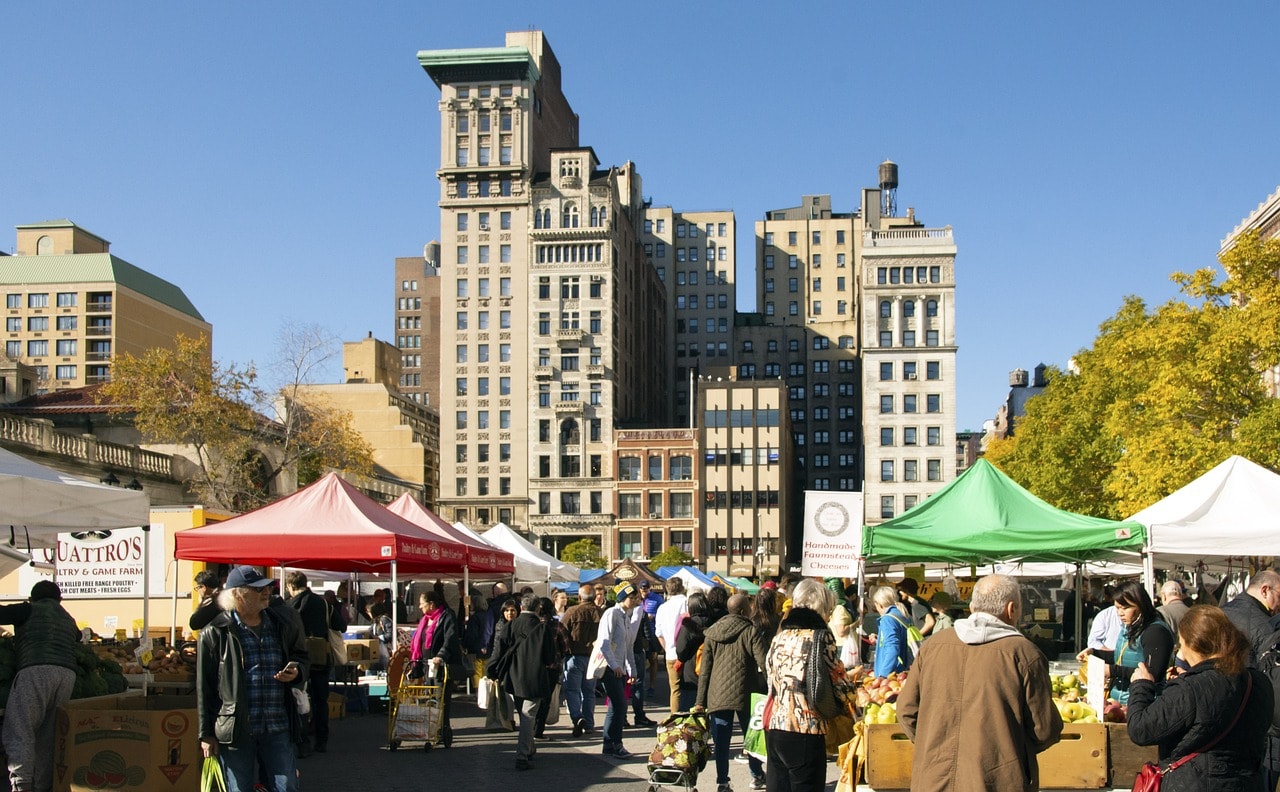 The organic food market in Union Square