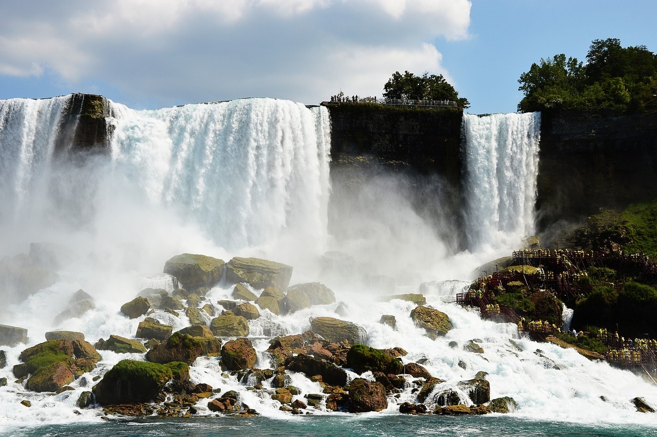 The Falls on the American side of the border in Niagara Falls