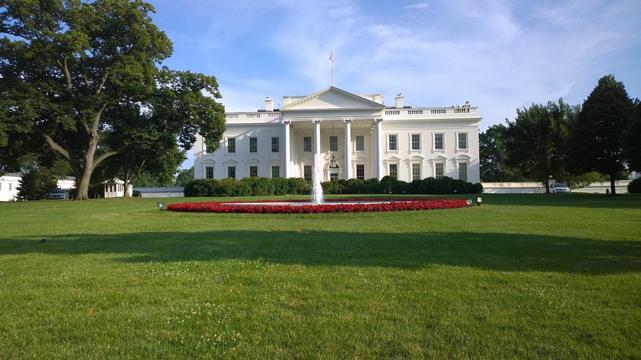 The White House from Lafayette Square in Washington D.C.