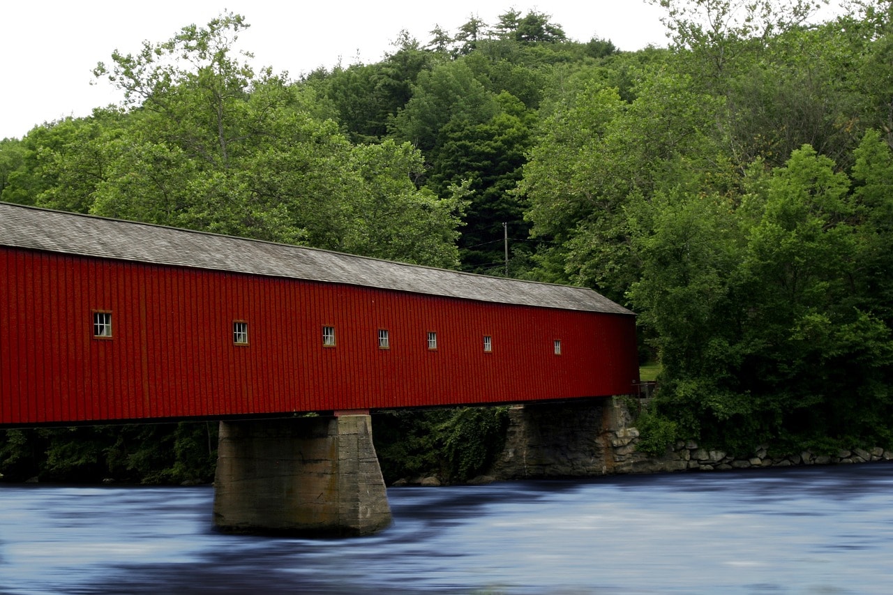 Covered bridge in the Litchfield Hills, Connecticut