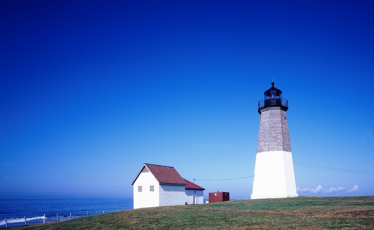 The charming Point Judith Lighthouse in Rhode Island