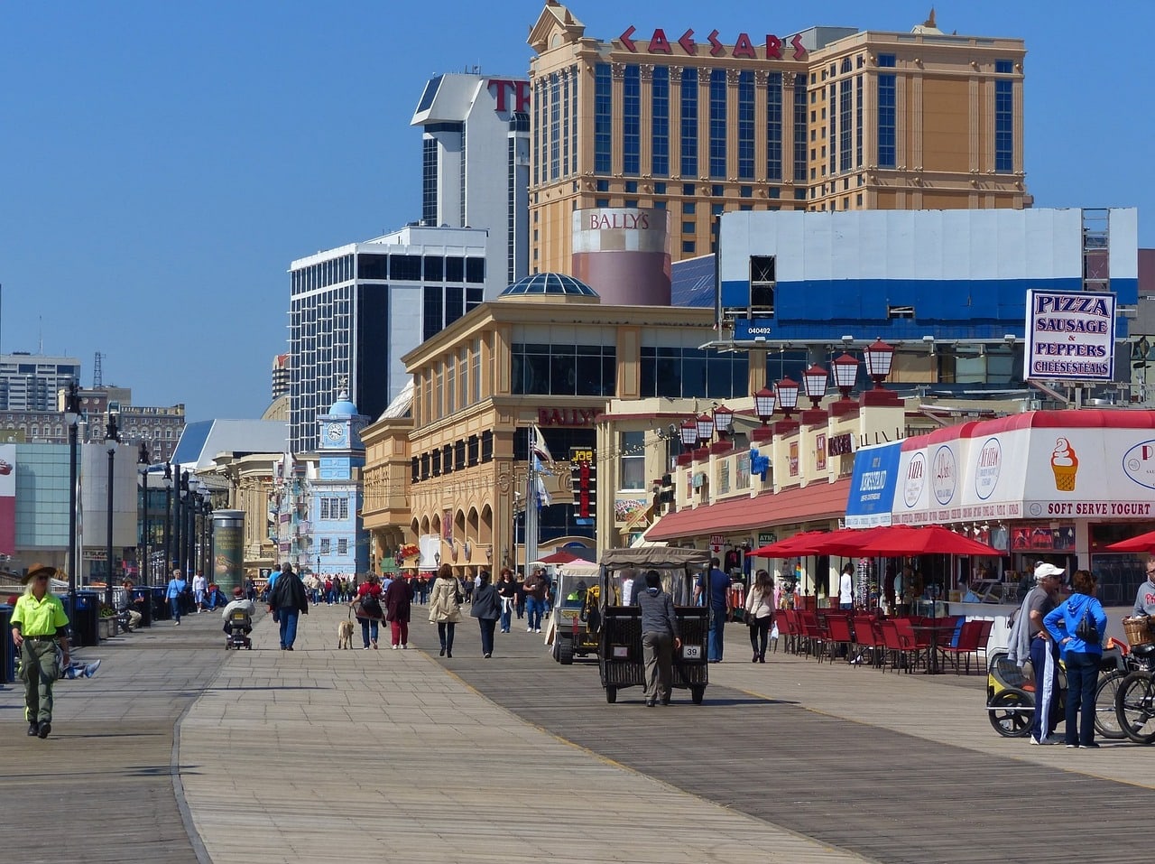 Casino hotels over the Atlantic City Boardwalk