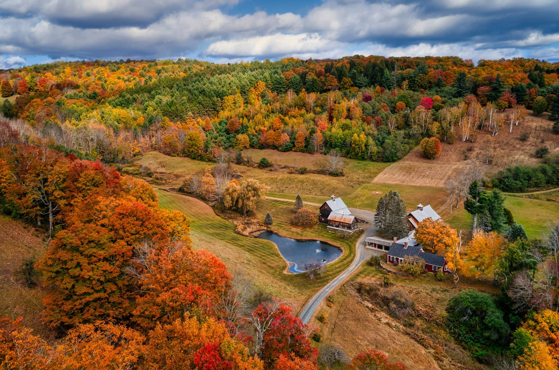Autumn at a farm in Green Mountain, Vermont