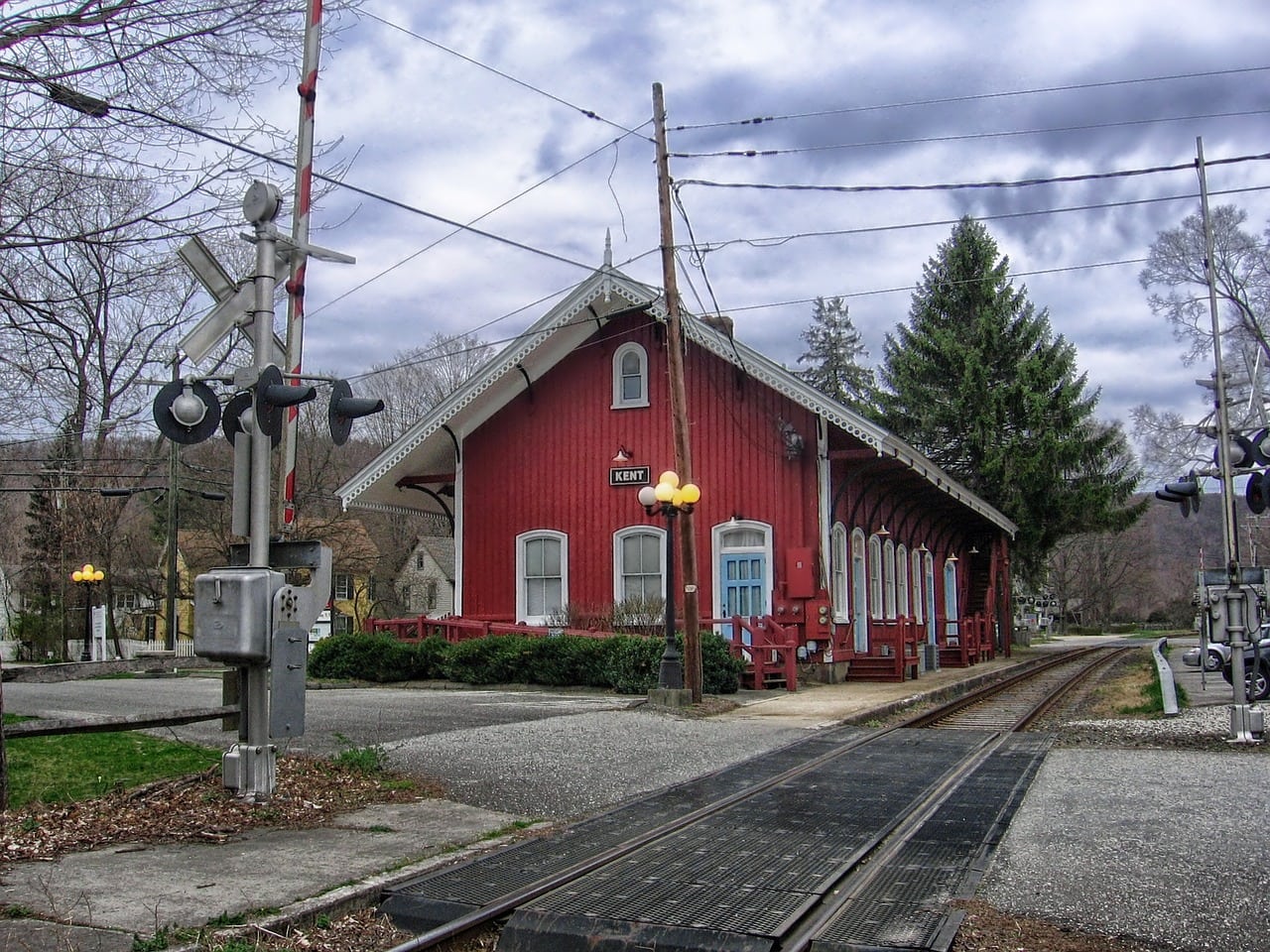 The Kent town train station in the Litchfield Hills