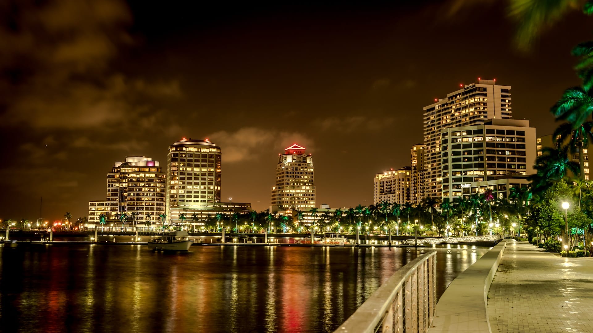 West Palm Beach in the evening