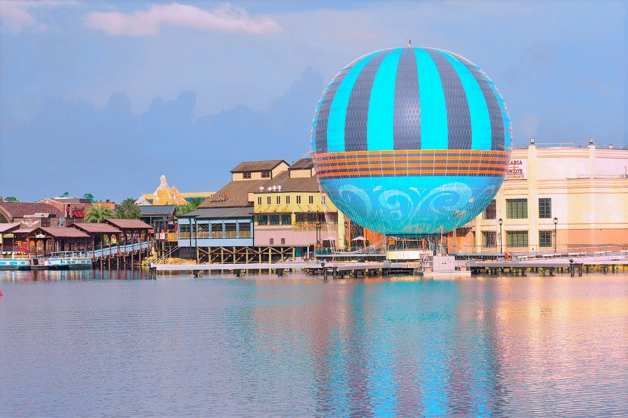 The hot air balloon at Disney Springs, Orlando, Florida