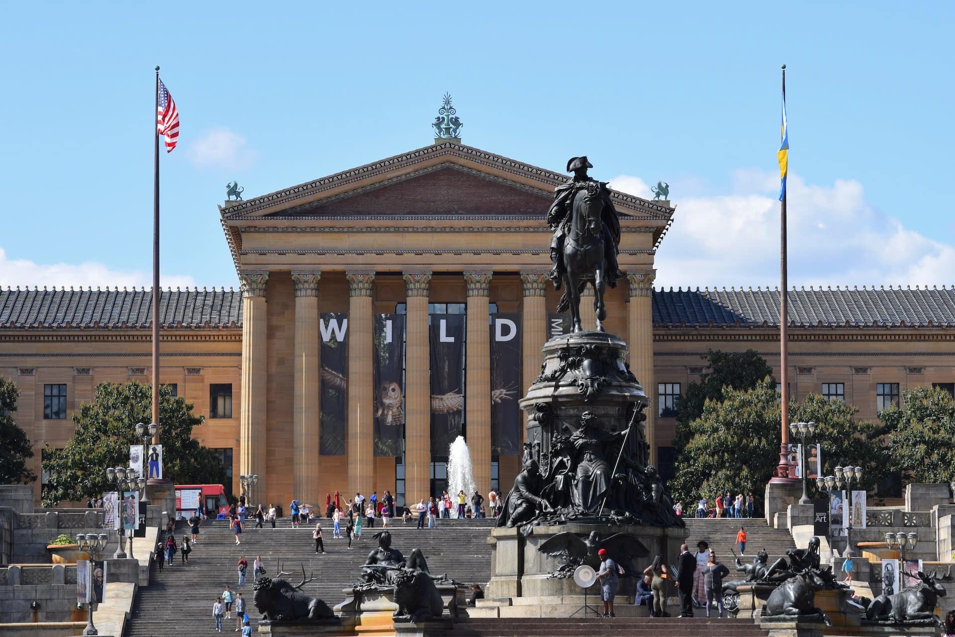 George Washington Statue and the steps of the Philadelphia Museum of Art