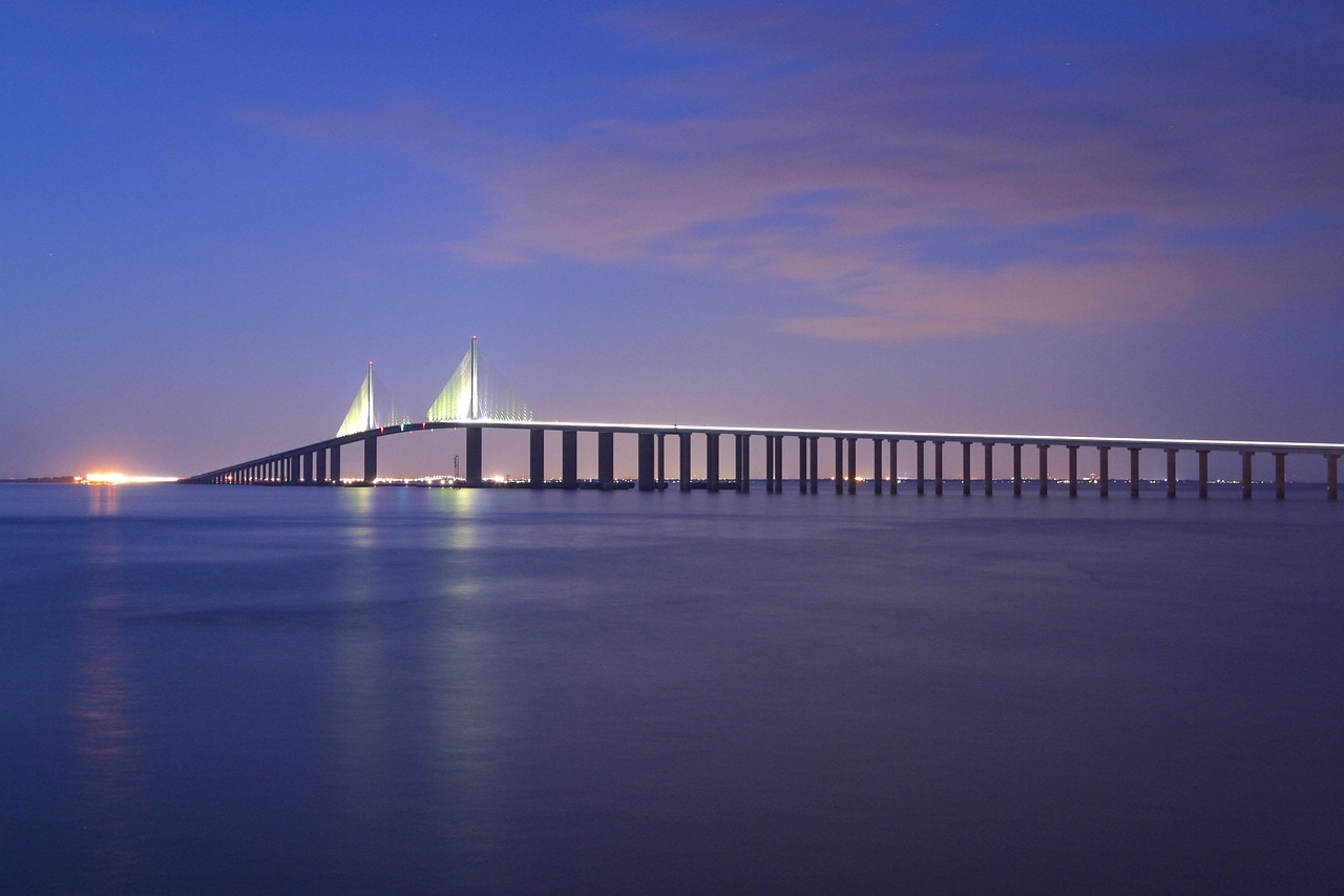 The Sunshine Bridge west of downtown Tampa