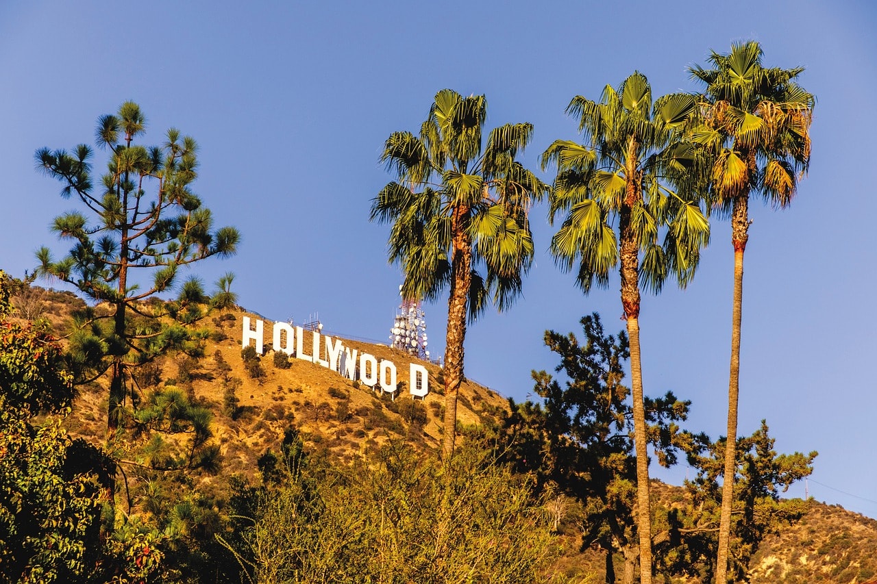 The Hollywood Sign viewed from Hollywood Boulevard