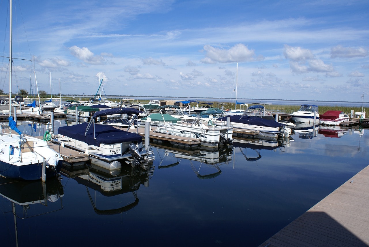 Dock at Lake Tohopekaliga in the southern part of Kissimmee, Florida