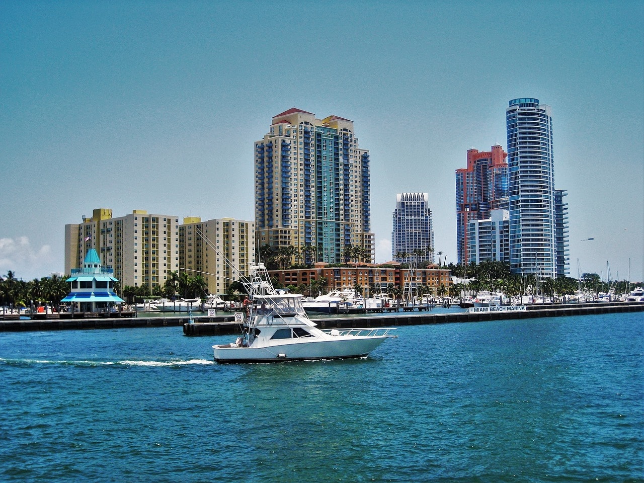 The marina of Miami Beach