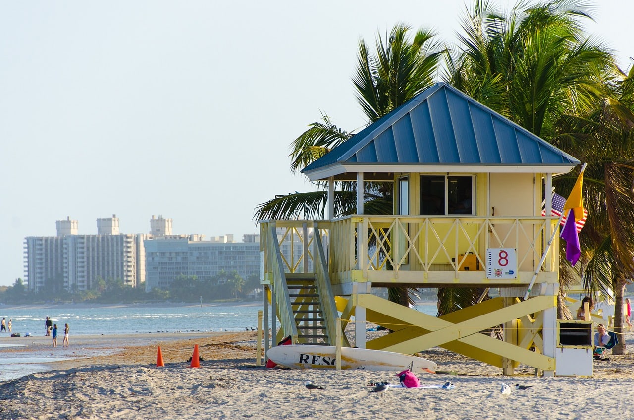 Colorful Lifeguard Hut in Miami Beach