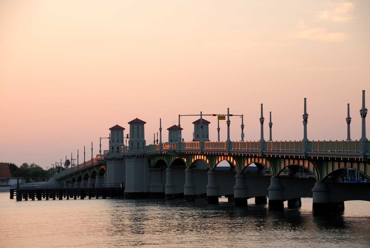 Bridge of Lions at dusk in St. Augustine