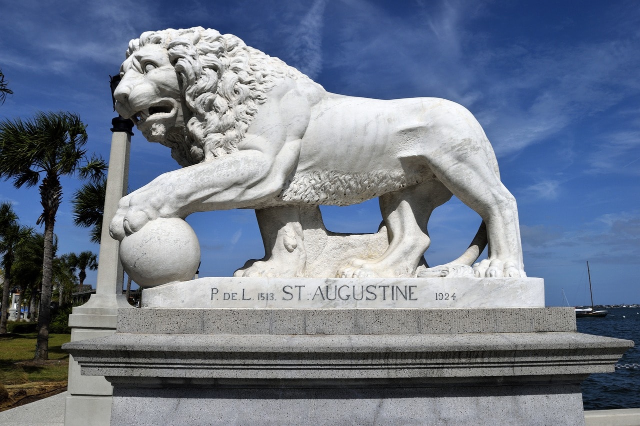 Sculpture on the Bridge of Lions in St. Augustine