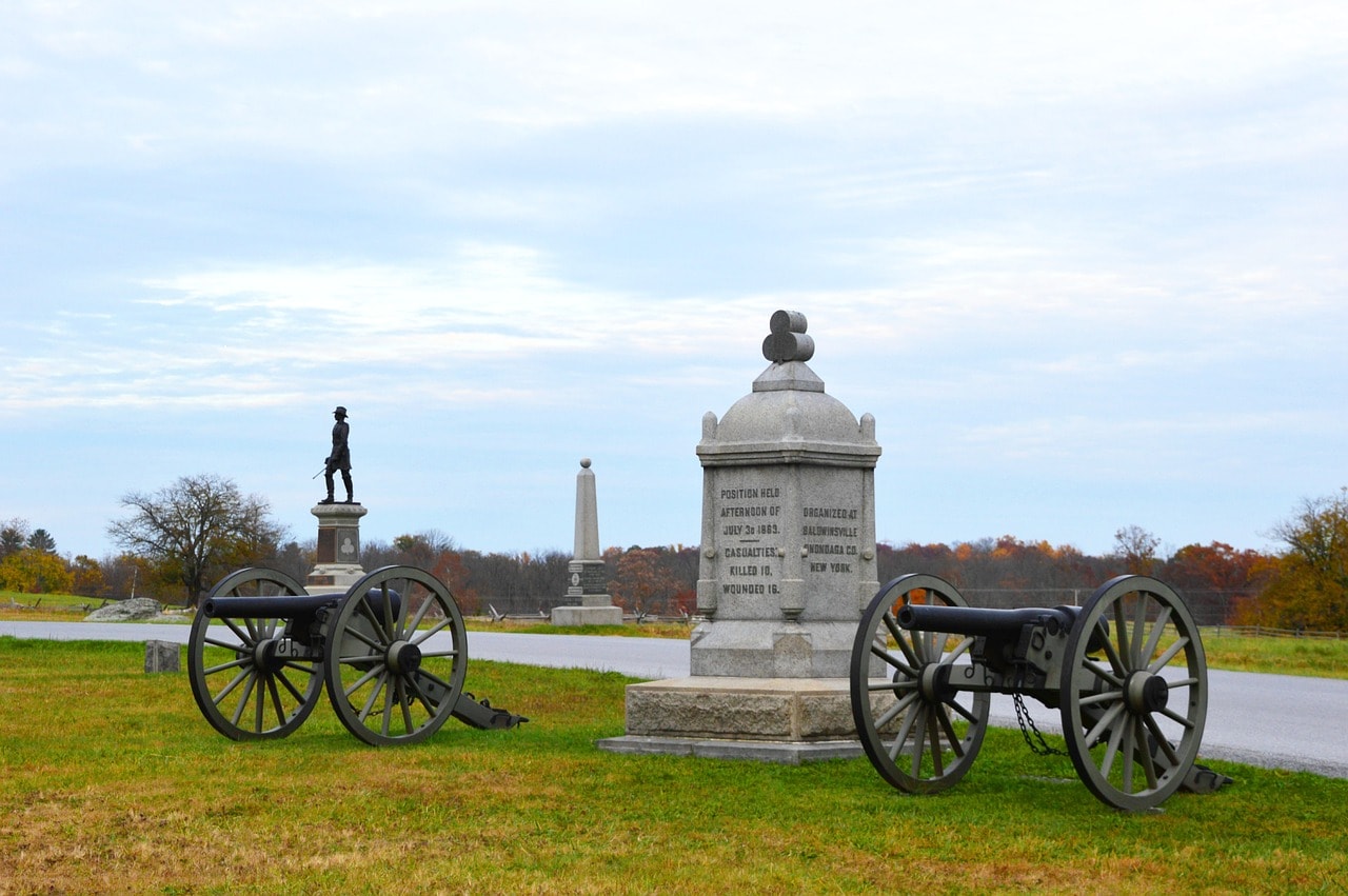Cannons on the battlefields of Gettysburg