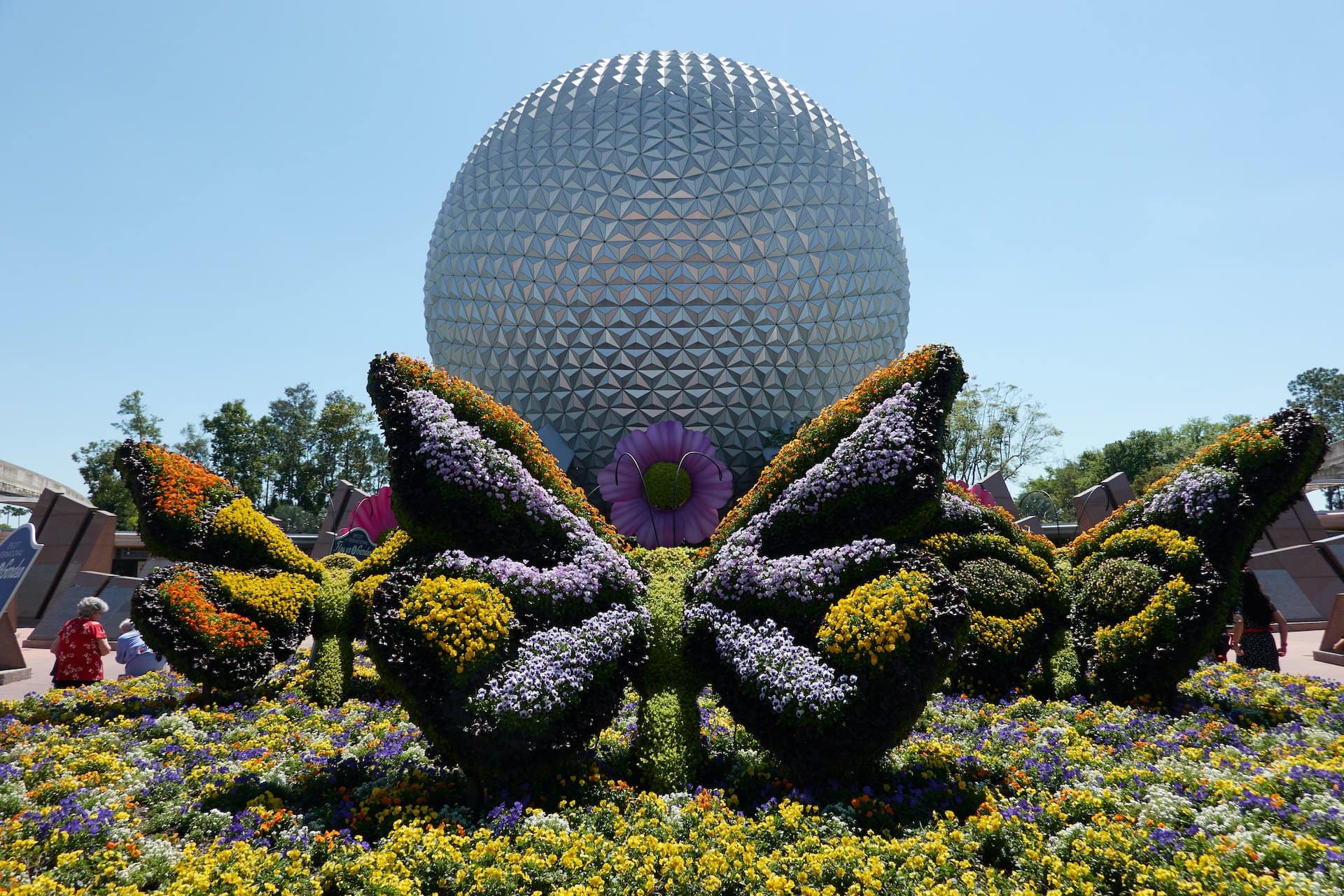The Epcot ball at the entrance of Disney World's park