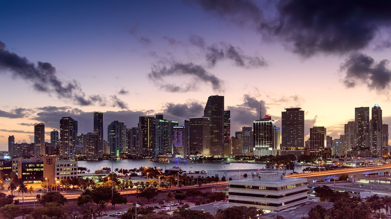 Downtown Miami at sunset