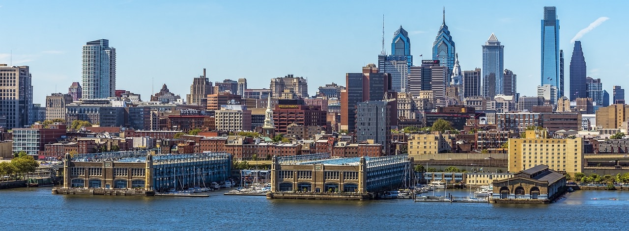 The Delaware River and the historic city of Philadelphia