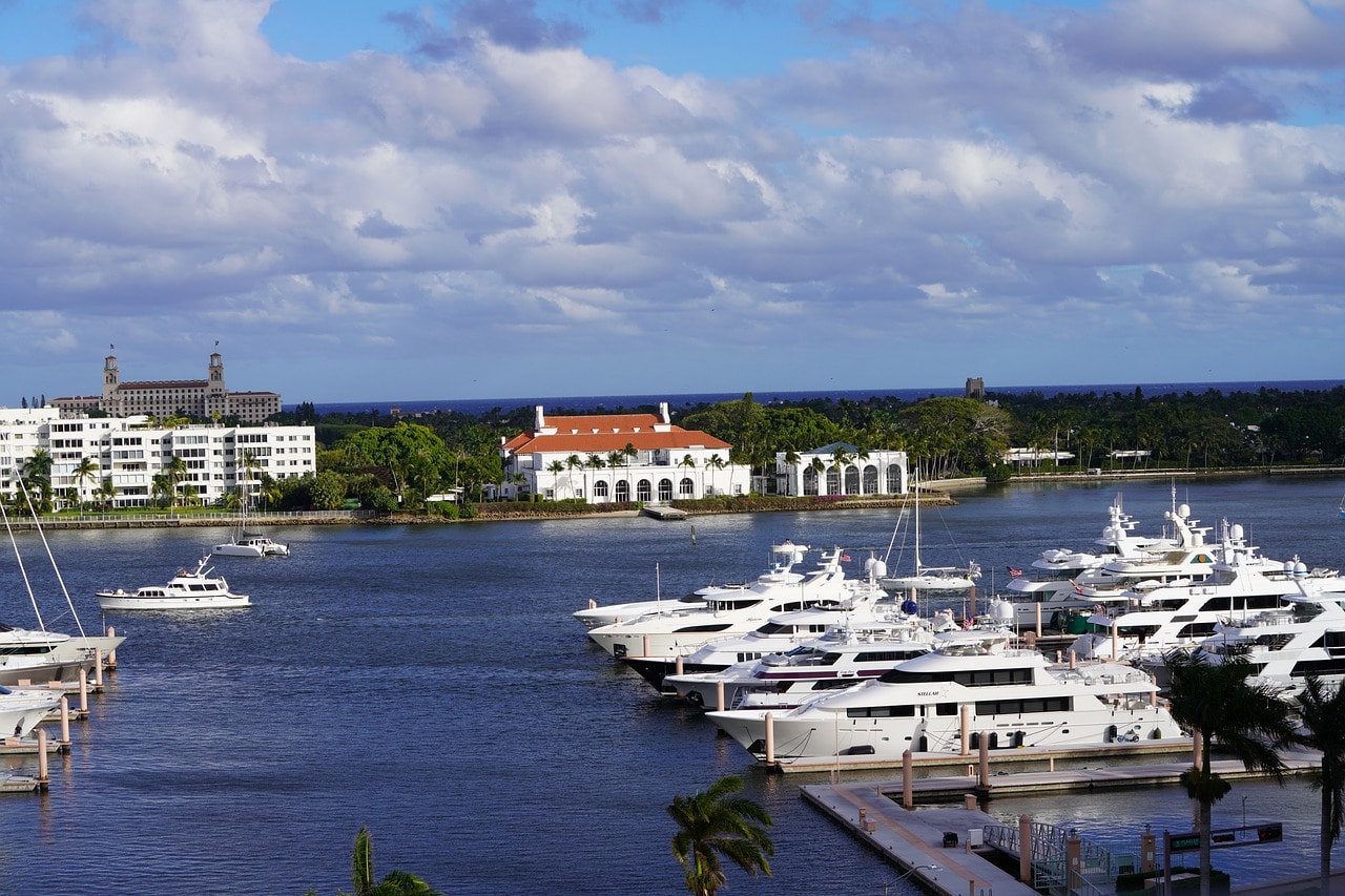 Flagler Museum on the banks of Lake Worth Lagoon in Palm Beach
