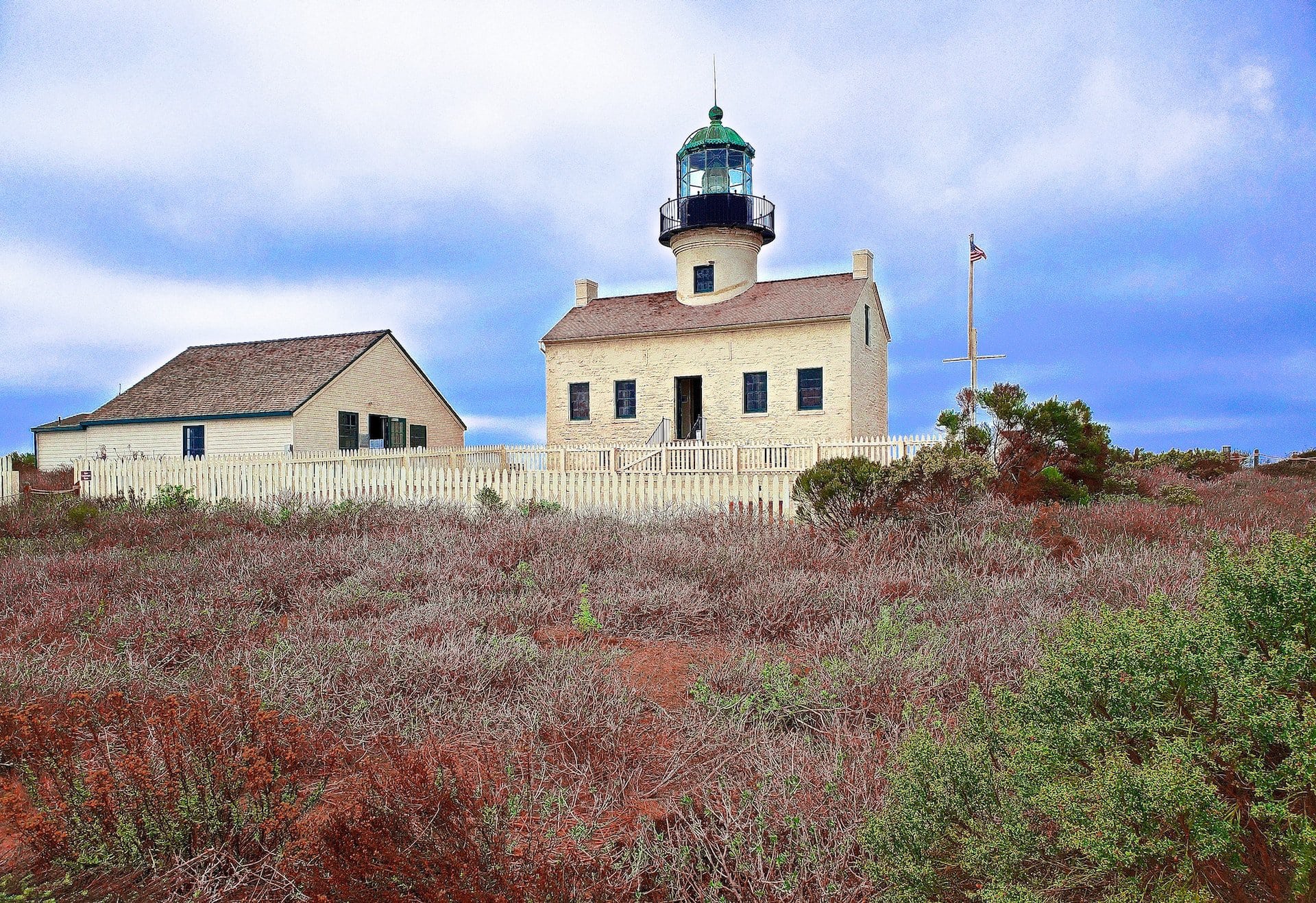 The historic lighthouse at Point Loma in San Diego