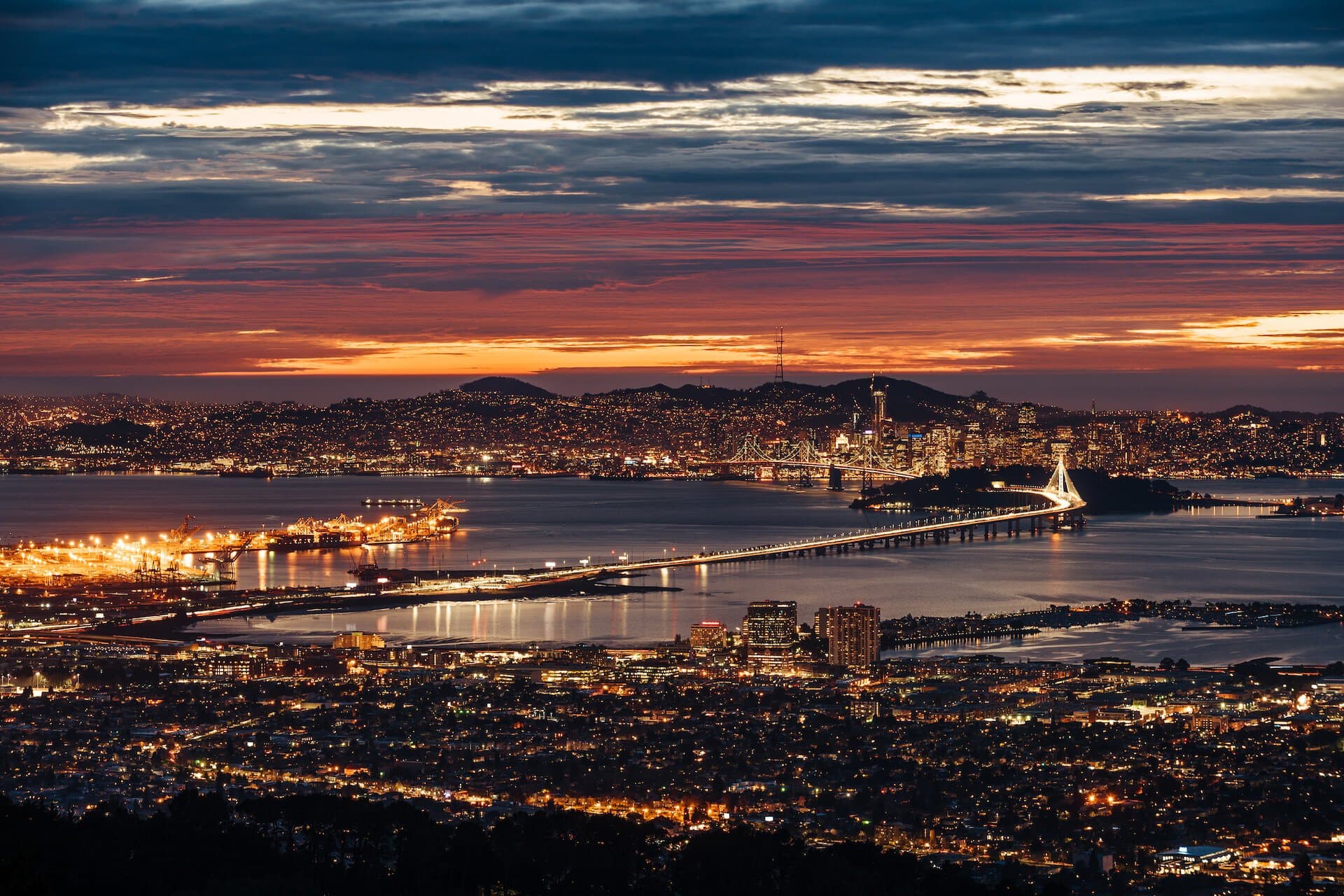 Bay Bridge connecting Oakland and San Francisco