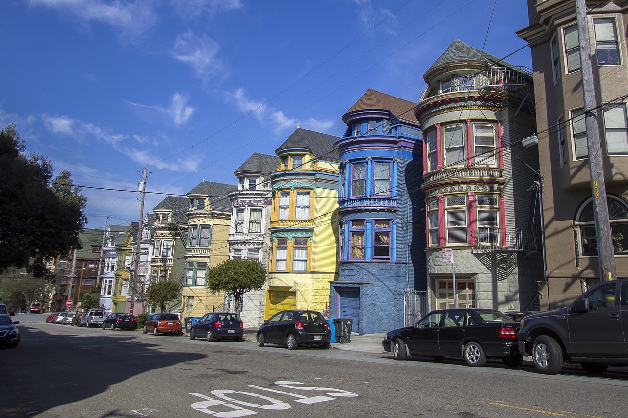 Painted houses in San Francisco