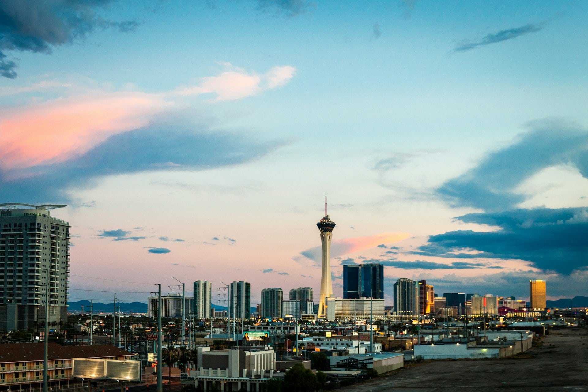 The Stratosphere Tower above downtown Las Vegas