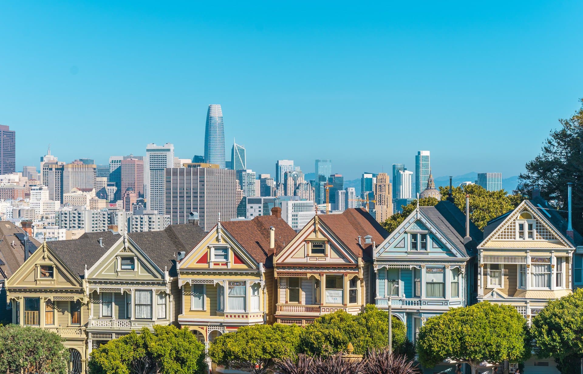 Alamo Square and Downtown San Francisco view
