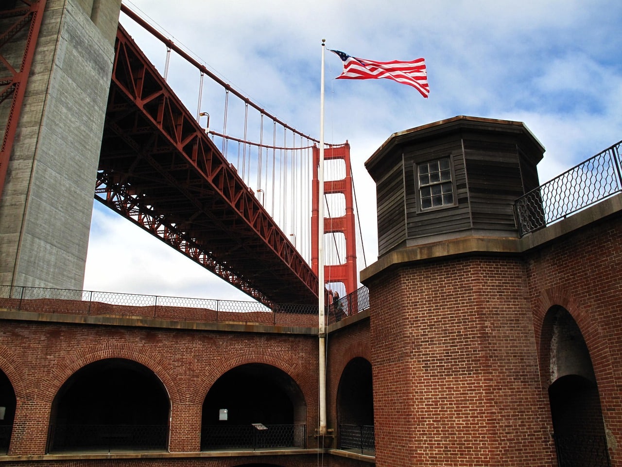 Fort Point at the foot of the Golden Gate Bridge in San Francisco