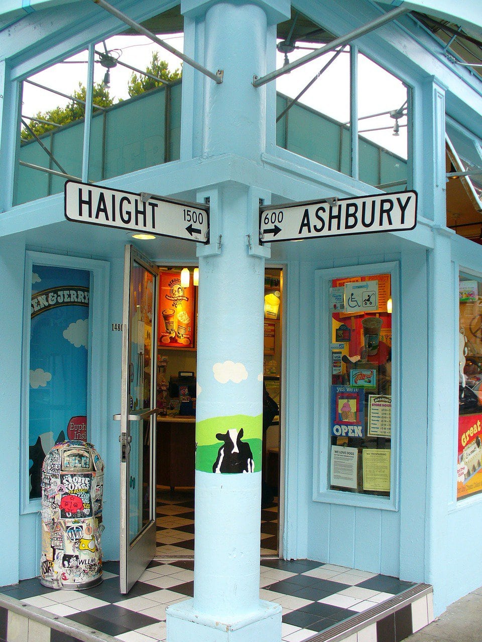 The intersection of Haight and Ashbury in San Francisco