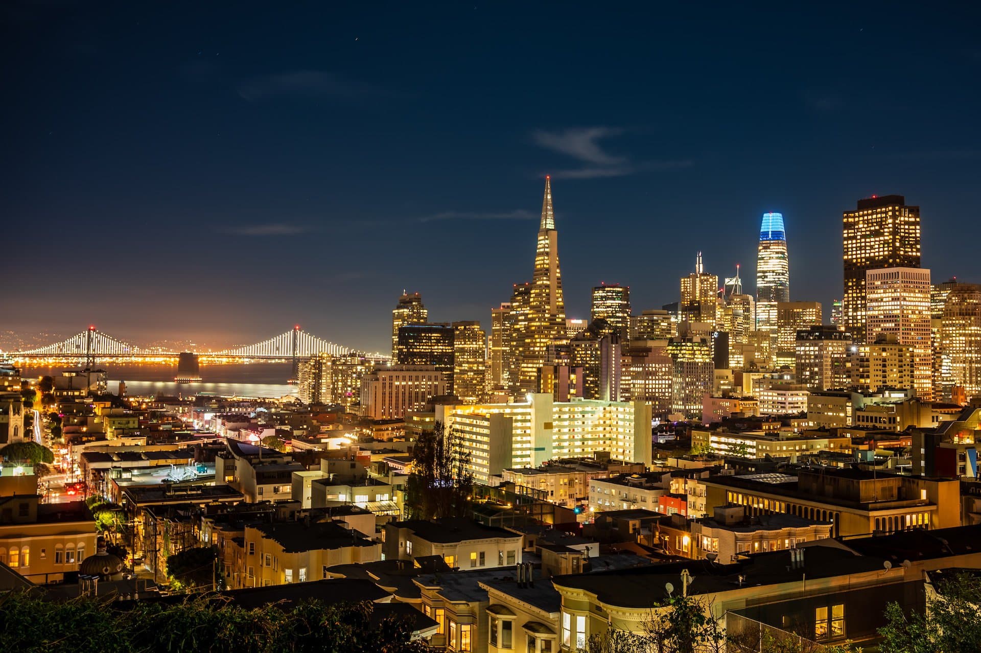 Downtown San Francisco at dusk