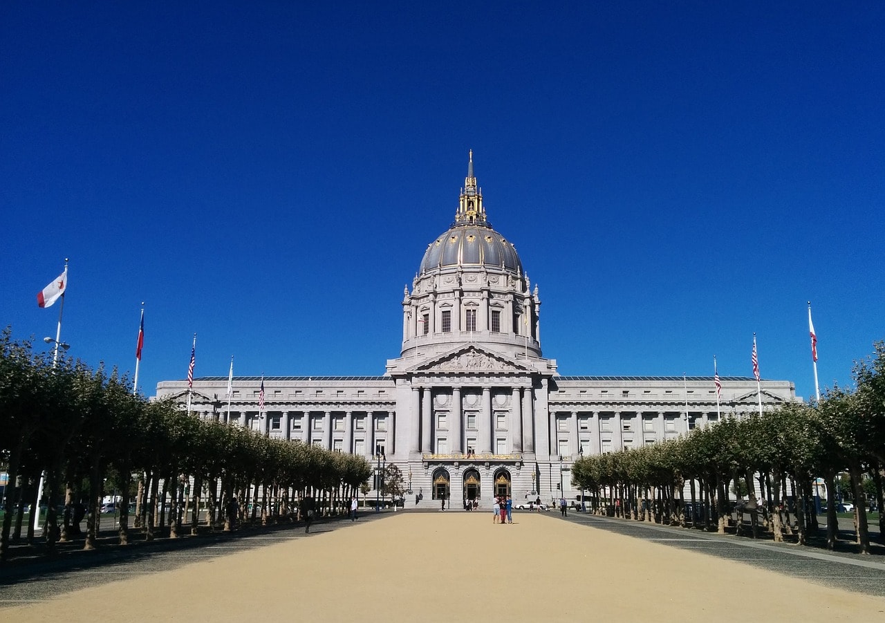 San Francisco City Hall from the Civic Center Plaza