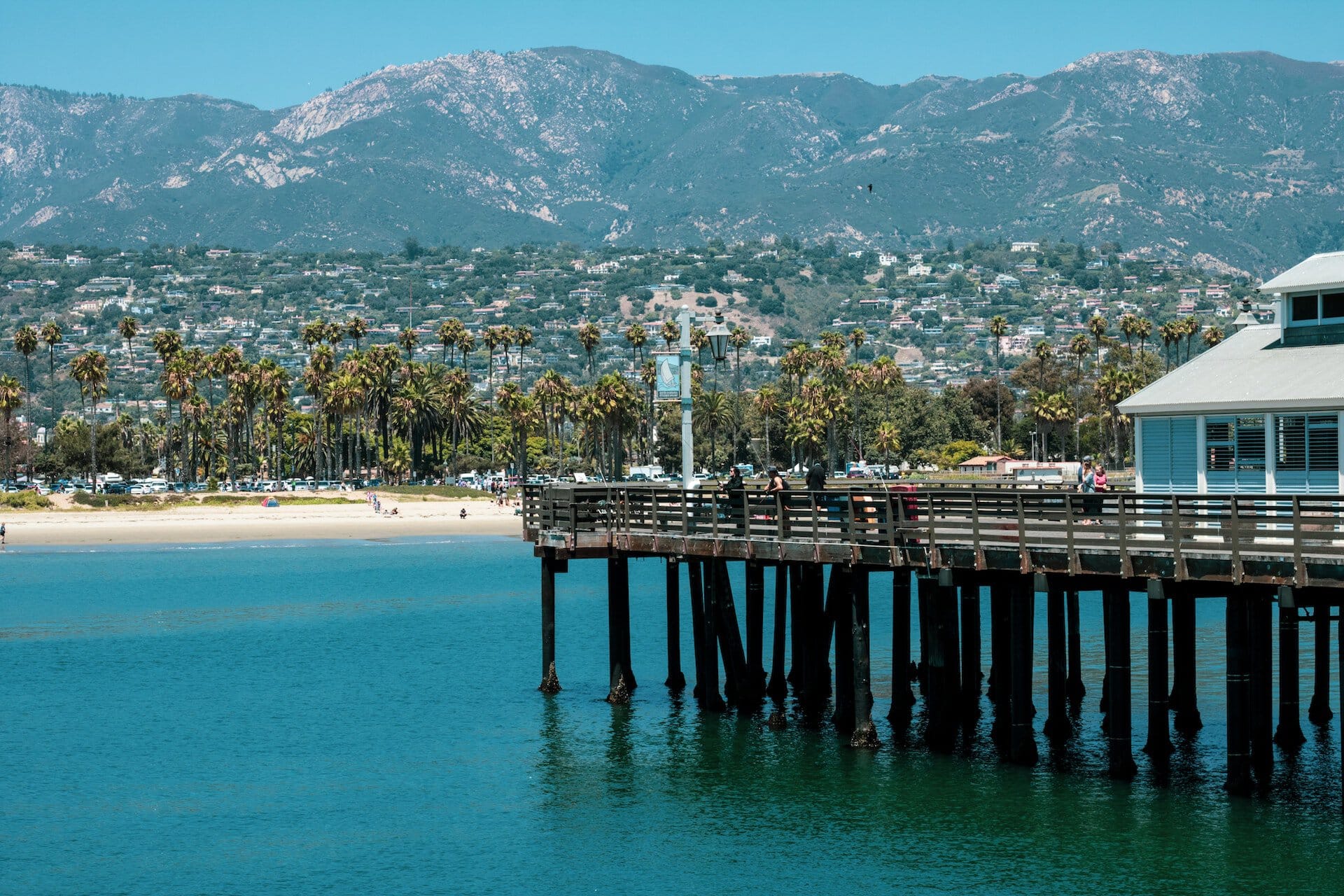 Stearns Wharf at Santa Barbara Waterfront in California