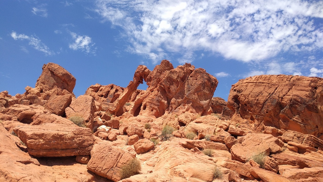 The geological formations of Valley of Fire near Lake Mead in Nevada